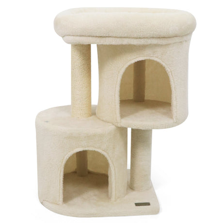 Torre para gatos de 26 pulgadas con percha acolchada grande y doble condominio
