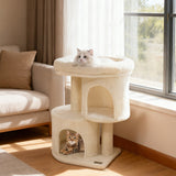 Torre para gatos de 26 pulgadas con percha acolchada grande y doble condominio