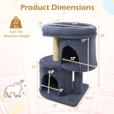 Torre para gatos de 26 pulgadas con percha acolchada grande y doble condominio