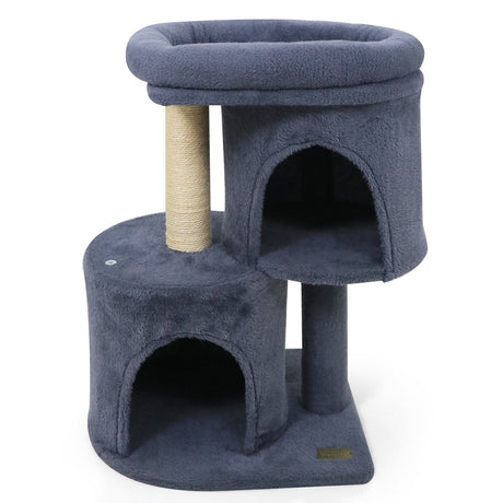 Torre para gatos de 26 pulgadas con percha acolchada grande y doble condominio