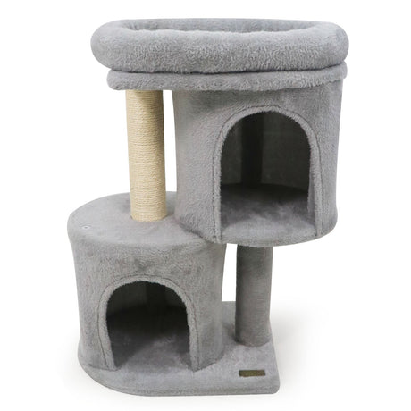 Torre para gatos de 26 pulgadas con percha acolchada grande y doble condominio