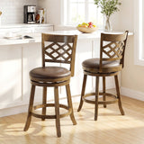 26 Inch Counter Height Bar Stools Set of 2 with Rubber Wood Frame