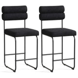 26 Inch Counter Height Bar Stools Set of 2 with Metal Frame and Footrest