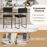 26 Inch Counter Height Bar Stools Set of 2 with Metal Frame and Footrest