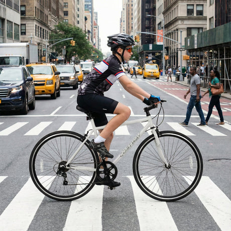 Bicicleta de montaña de 26 pulgadas, ajustable con 6 velocidades y ruedas de goma todoterreno
