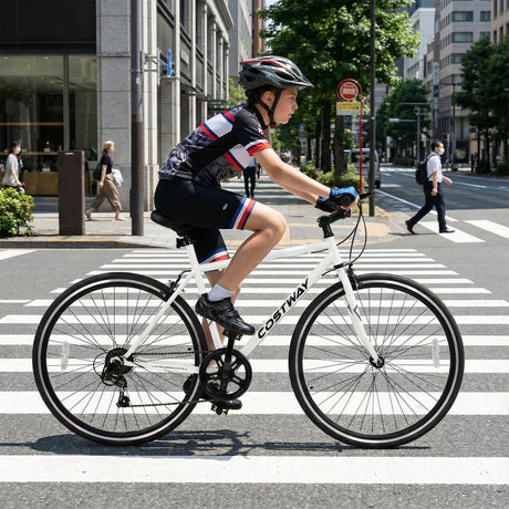 Bicicleta de montaña de 26 pulgadas, ajustable con 6 velocidades y ruedas de goma todoterreno