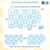 26 Pieces Interlocking ABC Play Mats with Detachable Letters