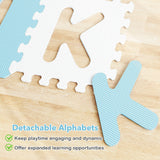 26 Pieces Interlocking ABC Play Mats with Detachable Letters