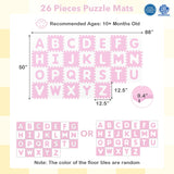 26 Pieces Interlocking ABC Play Mats with Detachable Letters
