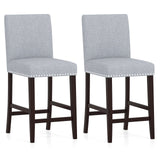 Juego de 2 sillas de comedor de 26 pulgadas con asiento y respaldo acolchados - Gris