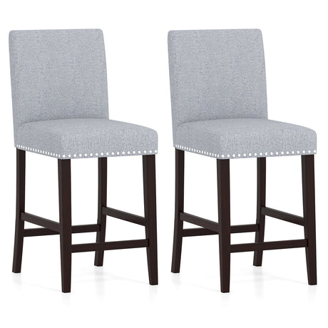 Juego de 2 sillas de comedor de 26 pulgadas con asiento y respaldo acolchados - Gris
