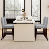 Juego de 2 sillas de comedor de 26 pulgadas con asiento y respaldo acolchados - Gris