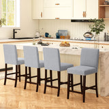 Juego de 2 sillas de comedor de 26 pulgadas con asiento y respaldo acolchados - Gris