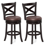 Juego de 2 taburetes de bar giratorios de 26/30 pulgadas con asiento acolchado