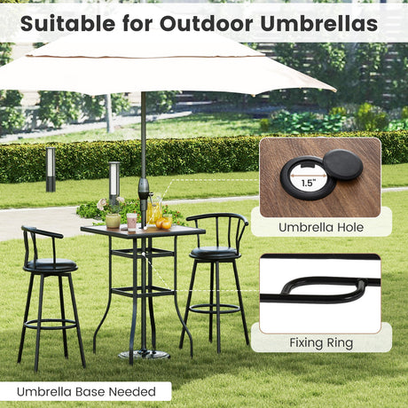 Mesa de bar para patio de 27.5 pulgadas para jardín, patio trasero, piscina