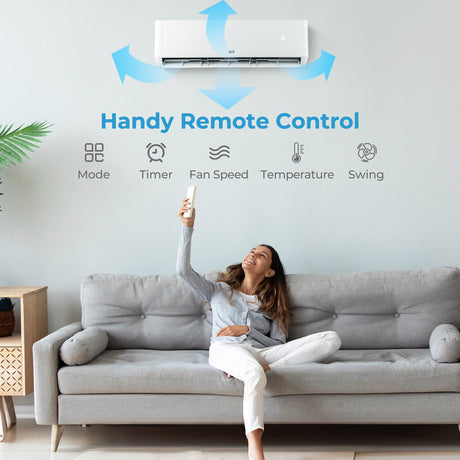 Aire acondicionado mini-split de 2 zonas, 27000 BTU, 22 SEER2 con bomba de calor