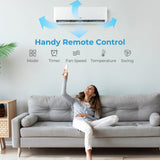Aire acondicionado mini-split de 2 zonas, 27000 BTU, 22 SEER2 con bomba de calor