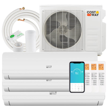 Aire acondicionado multisplit de 27000 BTU, 3 zonas y 19 SEER2 con bomba de calor