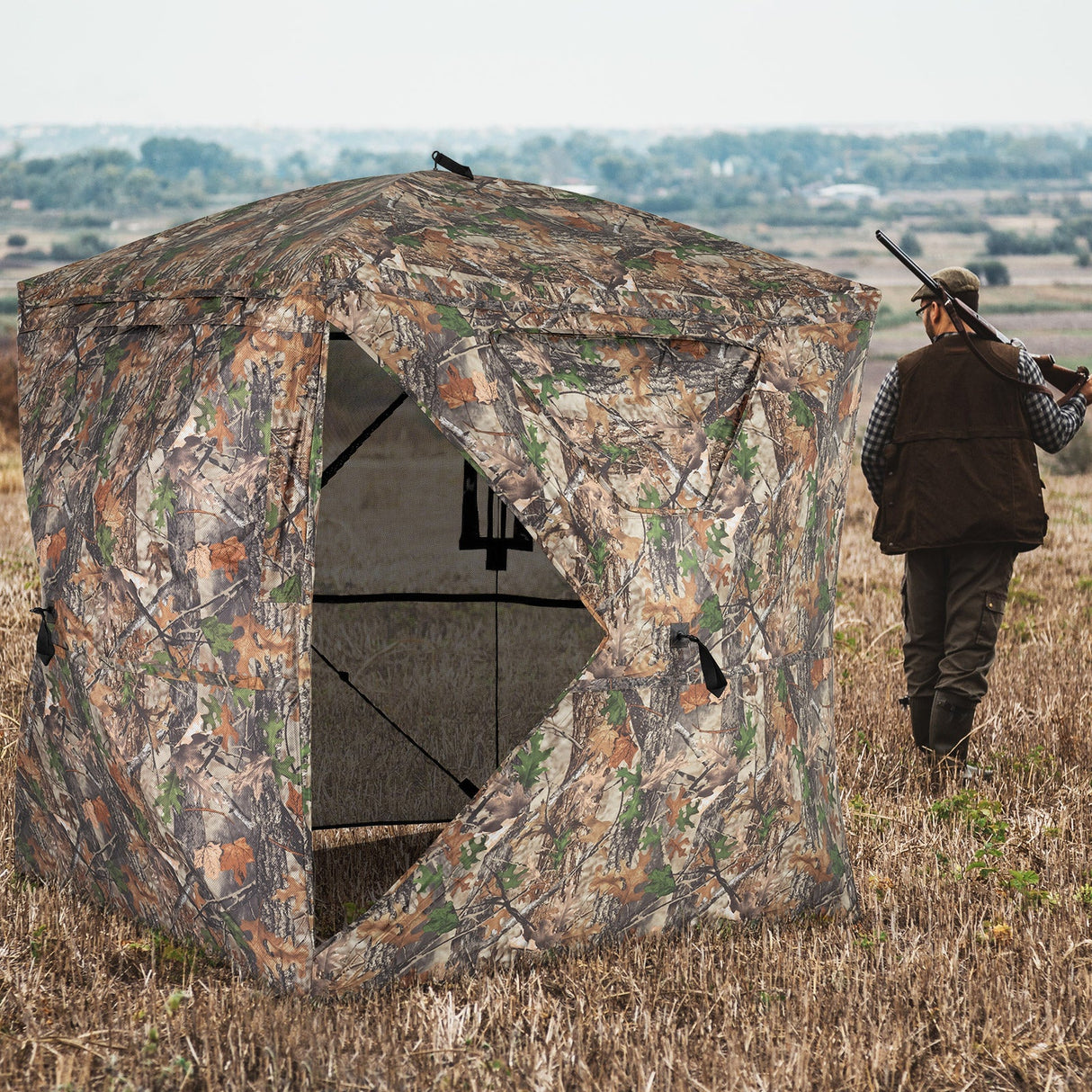 270¬∞ See Through Hunting Blind Tent with Silent Magnetic Door