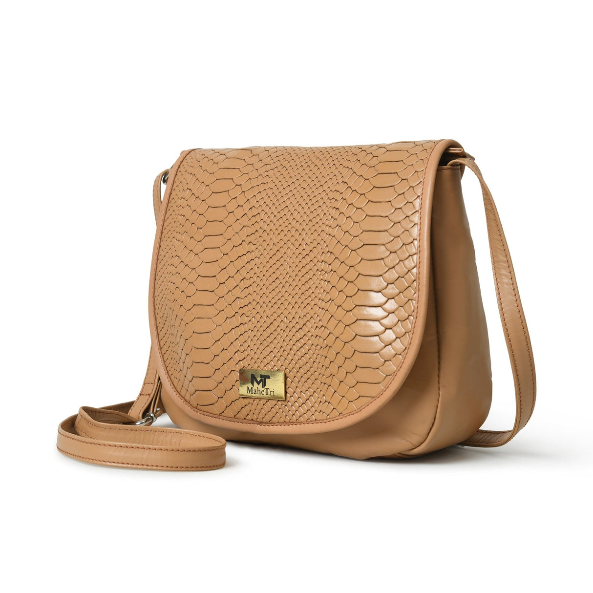 El bolso Croco - Beige