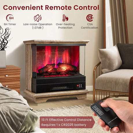 Chimenea independiente de 27 pulgadas con control remoto