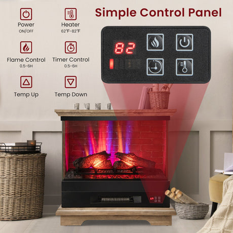 Chimenea independiente de 27 pulgadas con control remoto