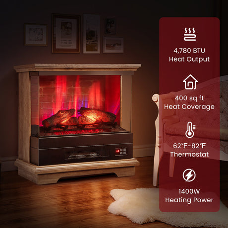 Chimenea independiente de 27 pulgadas con control remoto