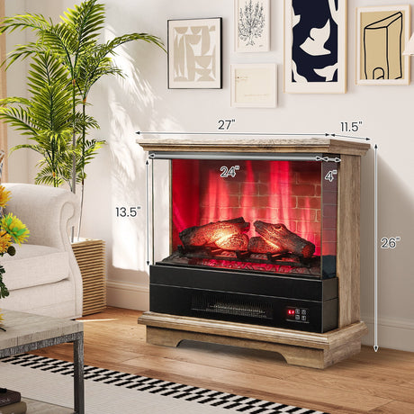 Chimenea independiente de 27 pulgadas con control remoto
