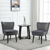 Juego de 2 sillones modernos tapizados con patas de madera maciza