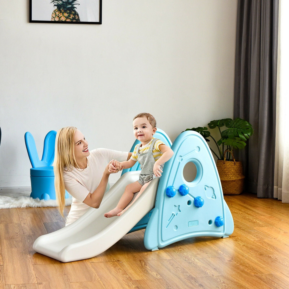 Tobogán de bebé independiente para interiores, set de escalada para primera infancia para niños y niñas