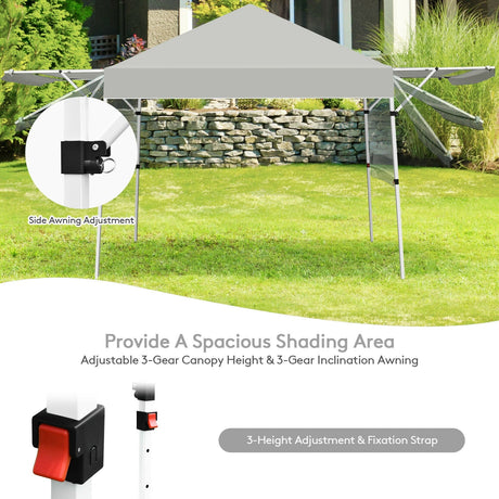 Carpa plegable de 17 x 10 pies con toldo instantáneo ajustable