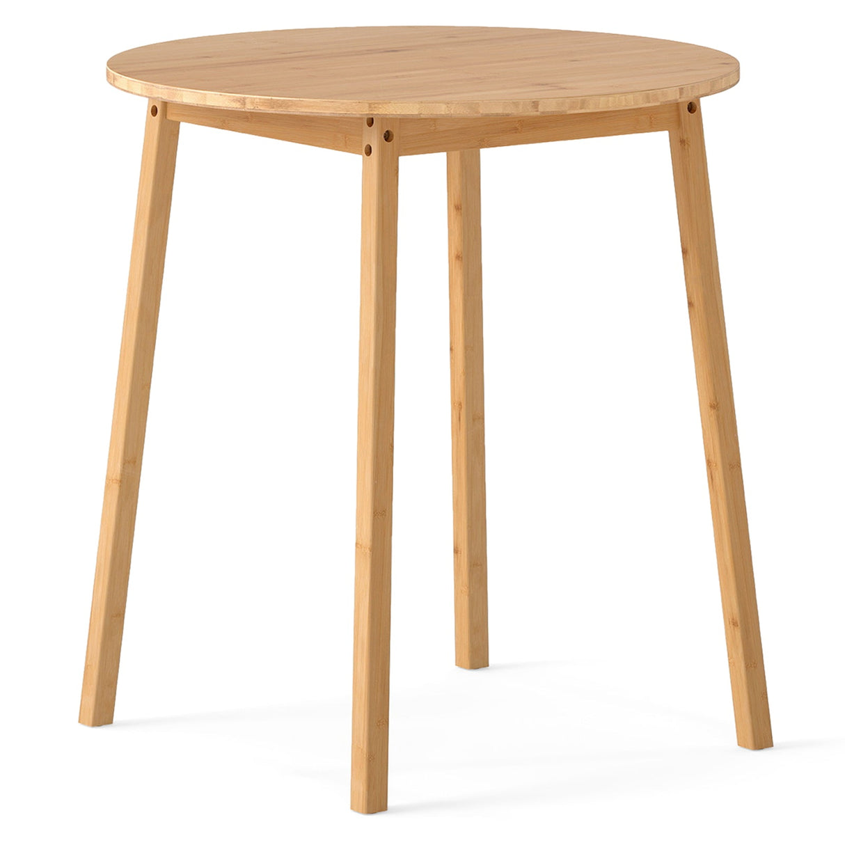 Mesa de comedor redonda de bambú de 27.5 pulgadas para 2-4 personas - Natural