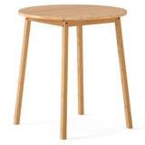 Mesa de comedor redonda de bambú de 27.5 pulgadas para 2-4 personas - Natural
