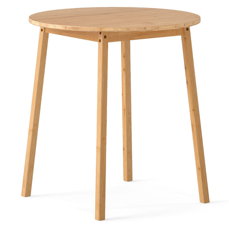Mesa de comedor redonda de bambú de 27.5 pulgadas para 2-4 personas - Natural