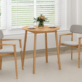 Mesa de comedor redonda de bambú de 27.5 pulgadas para 2-4 personas - Natural