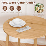 Mesa de comedor redonda de bambú de 27.5 pulgadas para 2-4 personas - Natural