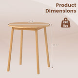 Mesa de comedor redonda de bambú de 27.5 pulgadas para 2-4 personas - Natural