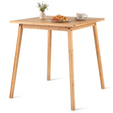 Mesa de comedor cuadrada de bambú de 27.5 pulgadas para 2-4 personas - Natural