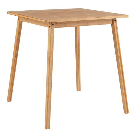 Mesa de comedor cuadrada de bambú de 27.5 pulgadas para 2-4 personas - Natural