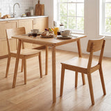 Mesa de comedor cuadrada de bambú de 27.5 pulgadas para 2-4 personas - Natural