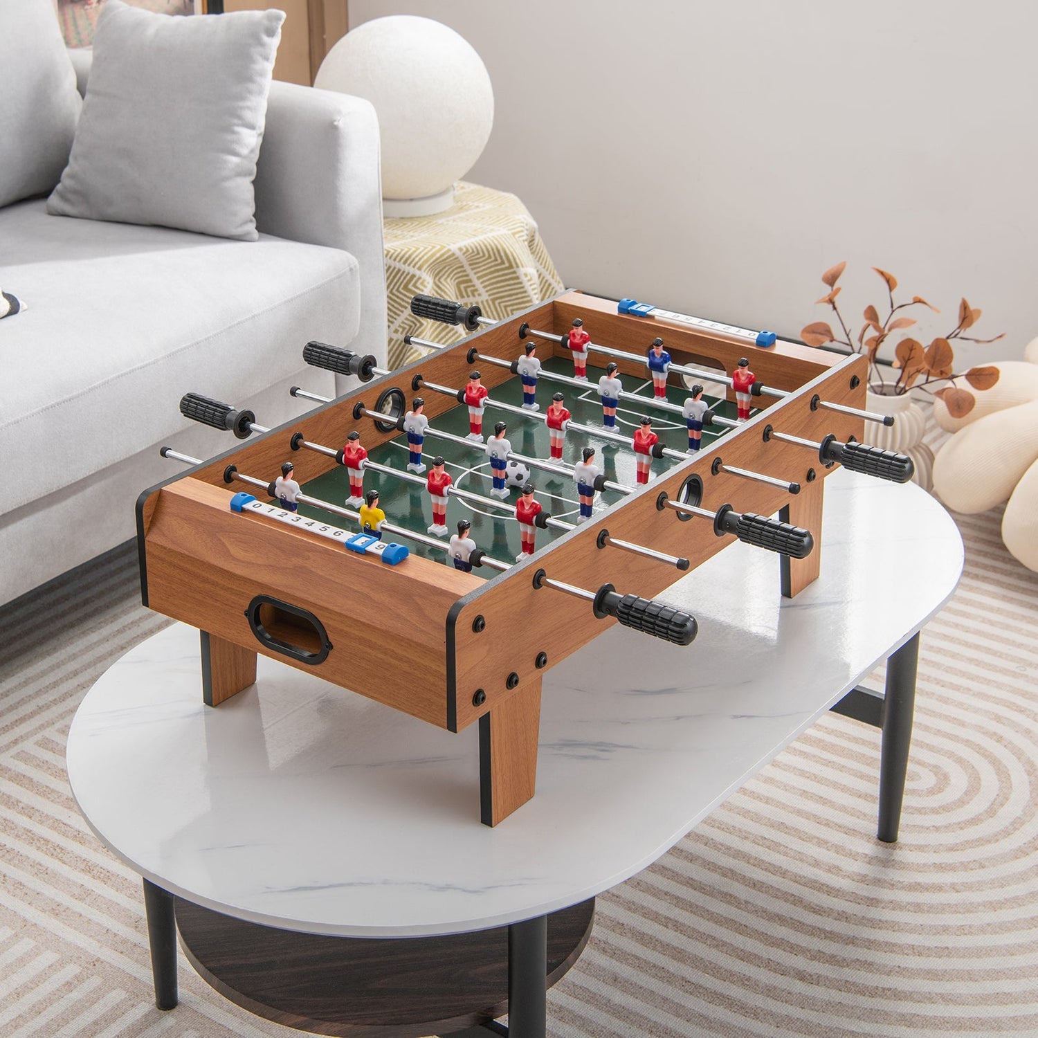 Mesa de futbolín de 27 pulgadas, mini juego de fútbol de mesa