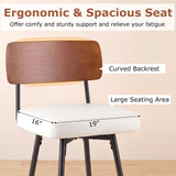 27 Inch Padded Counter Barstools Set of 2 with Metal Legs