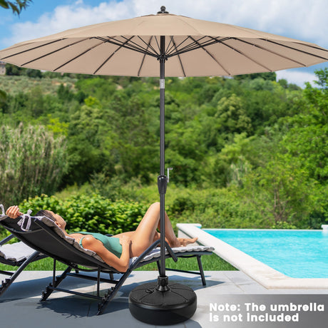 Base de soporte redonda rellenable de 27 lb para sombrilla para patio, jardín, piscina