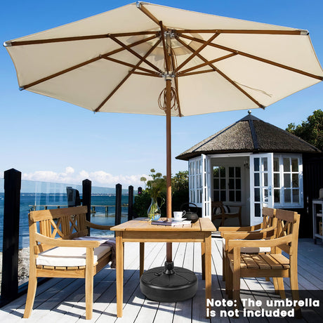Base de soporte redonda rellenable de 27 lb para sombrilla para patio, jardín, piscina