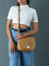 El bolso Croco - Beige