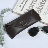Estuche de cuero marrón para gafas de sol