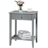 Wooden Nightstand End Table Storage Display