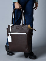 Bolso Tote de Cuero Marrón Castaño Chestnut Charm