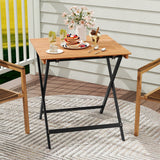 Mesa cuadrada plegable para patio de 28 pulgadas con tablero de listones para porche o patio trasero