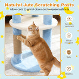 29 Inches Cute Modern Cat Tree with Star and Moon Shaped Platforms